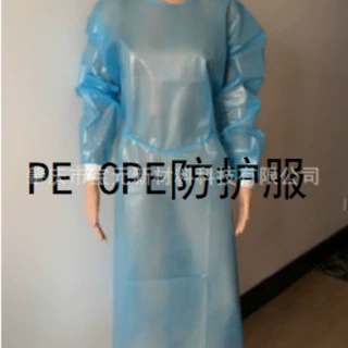 厂家定制一次性PE防护服 CPE防护服 拇指扣反穿防护衣