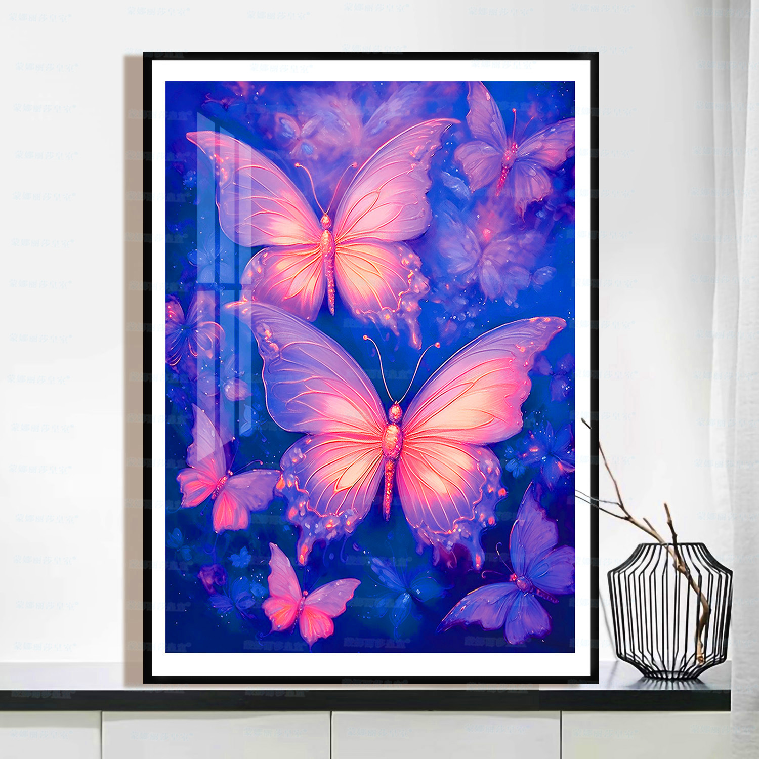 [Algodón importado] Mona Lisa real bordado en cruz mariposa de sueño simple decoración estética de ensueño bordado a mano