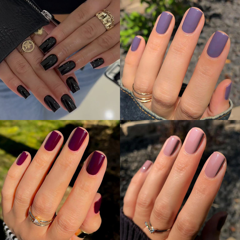 Short Style Simple Elegant Solid Color Wearable Nails Wearable Removable Nails Factory Wholesale Yiwu Manicure