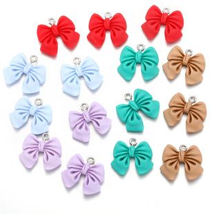 DIY accessories color bow tie bow tie resin pendant vintage bracelet necklace pendant W323