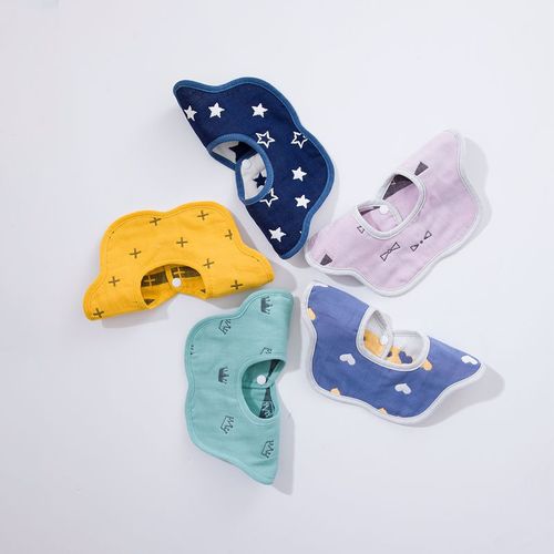 Baby Bib 360-degree Rotating Petal Napkin with 6-layer Cotton Gauze, Manufacturer Wholesale for Infants and Children