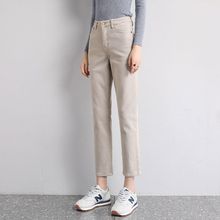 加厚加长牛仔裤女秋冬季2025新款高腰外穿休闲哈伦直筒老爹裤子女