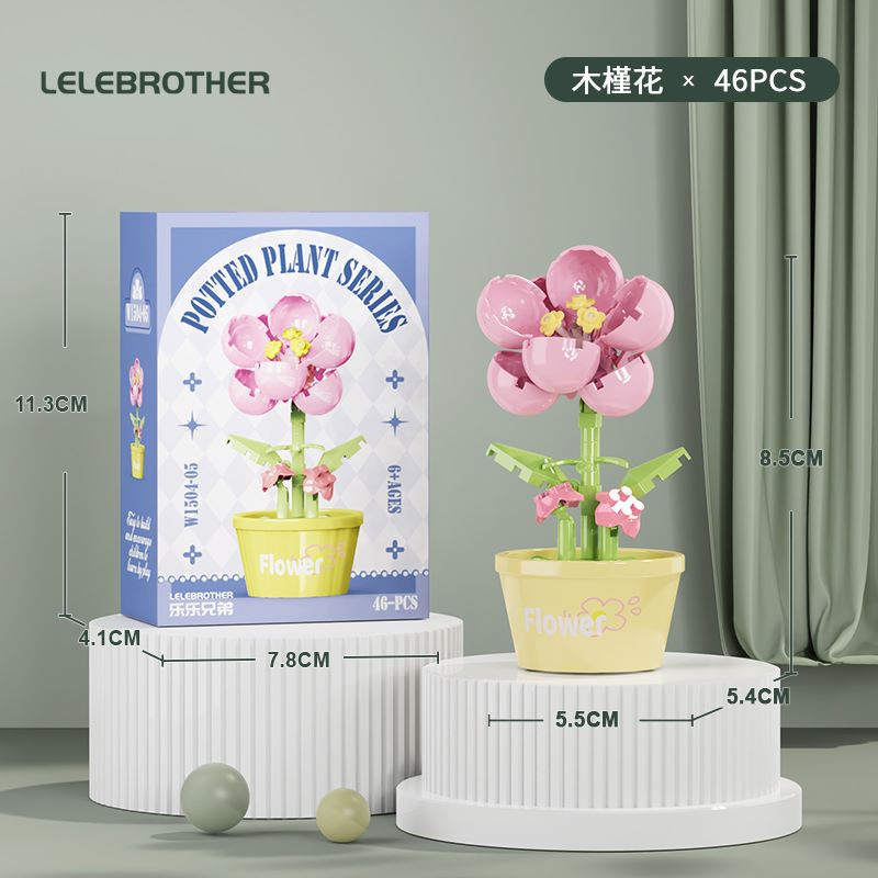 Compatible con flores eternas girasoles de hibisco alta flor de maceta de montaje de bloques de construcción adornos juguetes para niños niñas