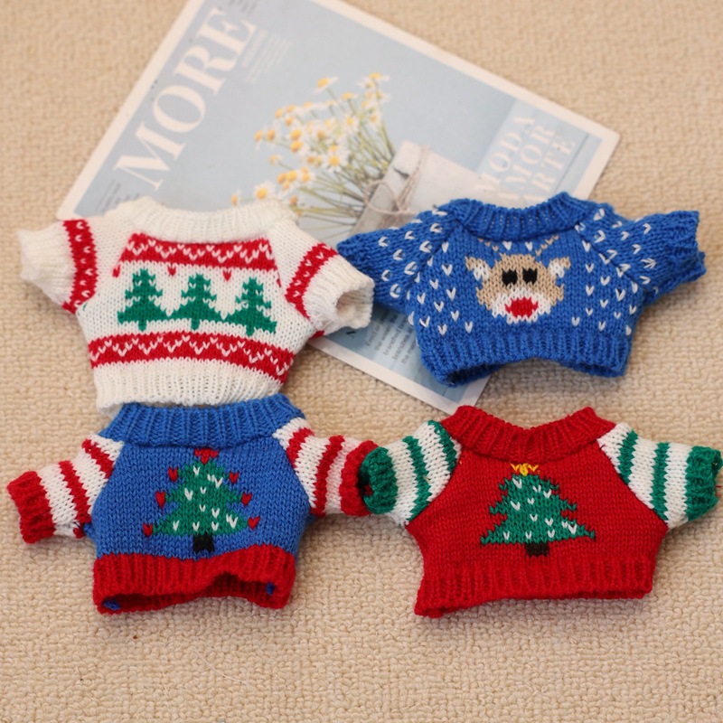 Baby clothes baby pants 23cm master dog clothes Christmas winter clothing change skin doll small doll cotton doll sweater