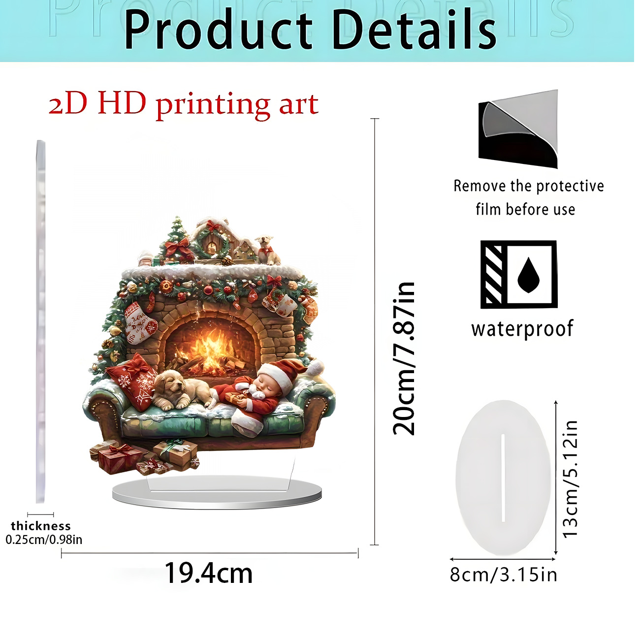 Nuevos productos transfronterizos Navidad decoración de la serie de regalos festivos para el hogar decoración de escritorio artesanía acrílica 2D decoración