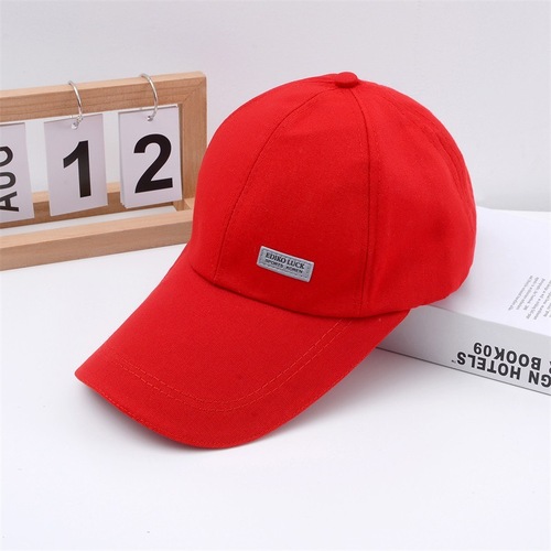 New Korean style men's extended brim canvas baseball cap spring and summer peaked cap versatile casual sun protection fishing hat sunshade