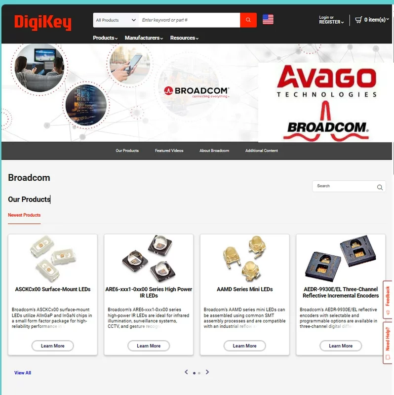 Avago Anwar Digikey, электронный компонент, агент по зарубежным закупкам и заказам с доставкой из Гонконга