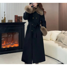 富婆千金羽绒大衣女内里90白鸭绒大毛领长款外套羽绒服显气质