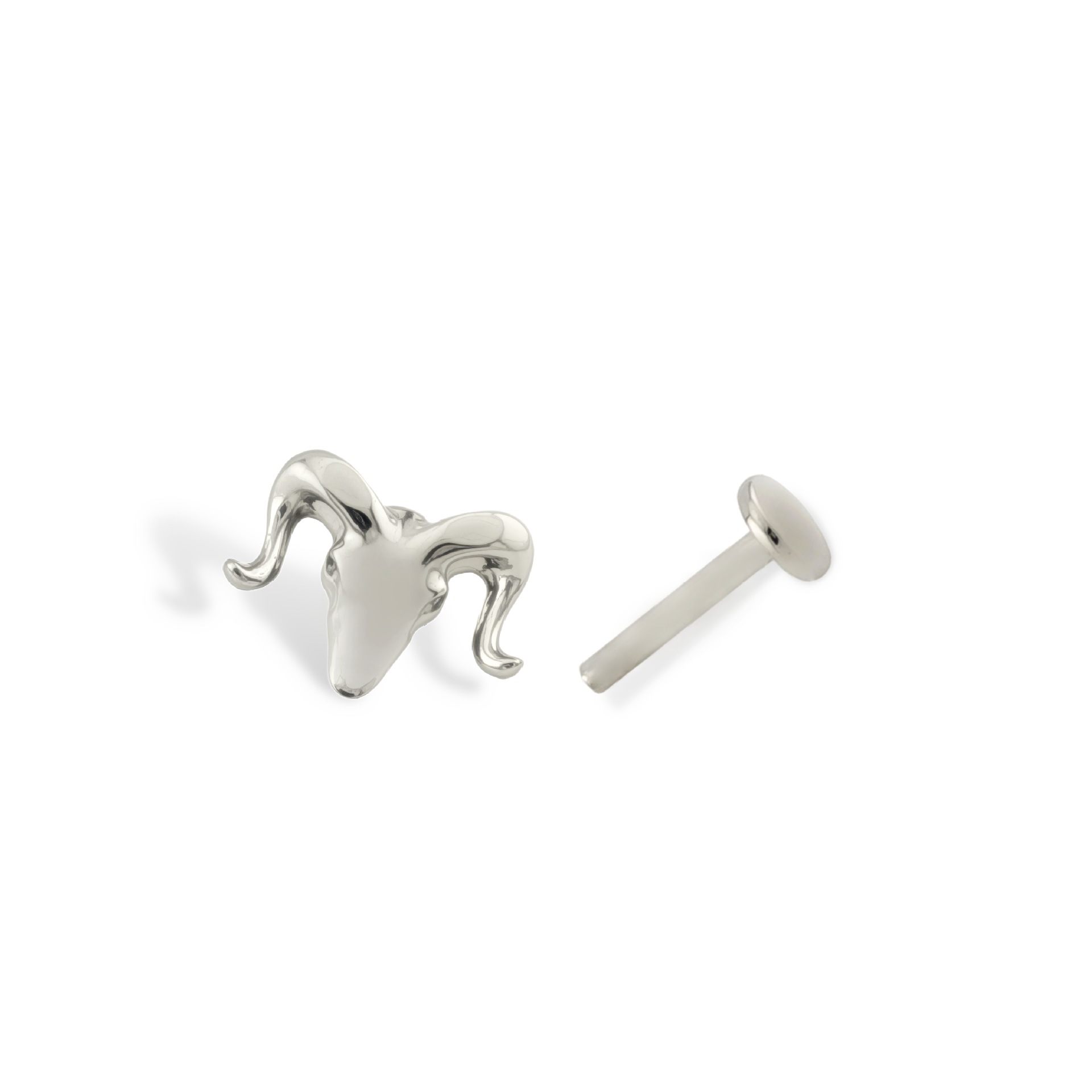 3d Bull Head Piercing Stud, Titanium Alloy Animal Earring_voghion.com