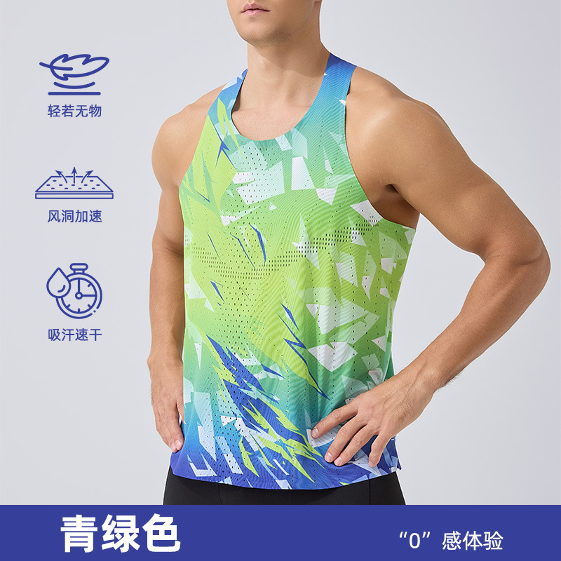 Chalecos masculinos transfronterizos de 26 años maratón de carreras de verano chalecos de secado rápido camisetas delgadas de ejercicio transpirable y Fitness sin mangas