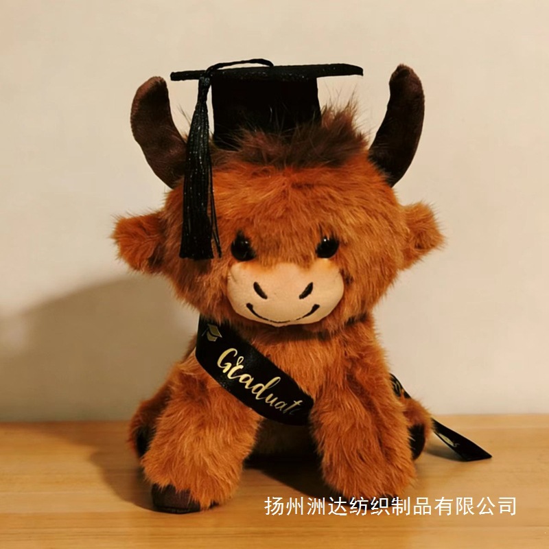 Muñeco de Peluche Vaca Graduación, Franela, Algodón PP, para Graduación, Regalo de Estudiantes image 4