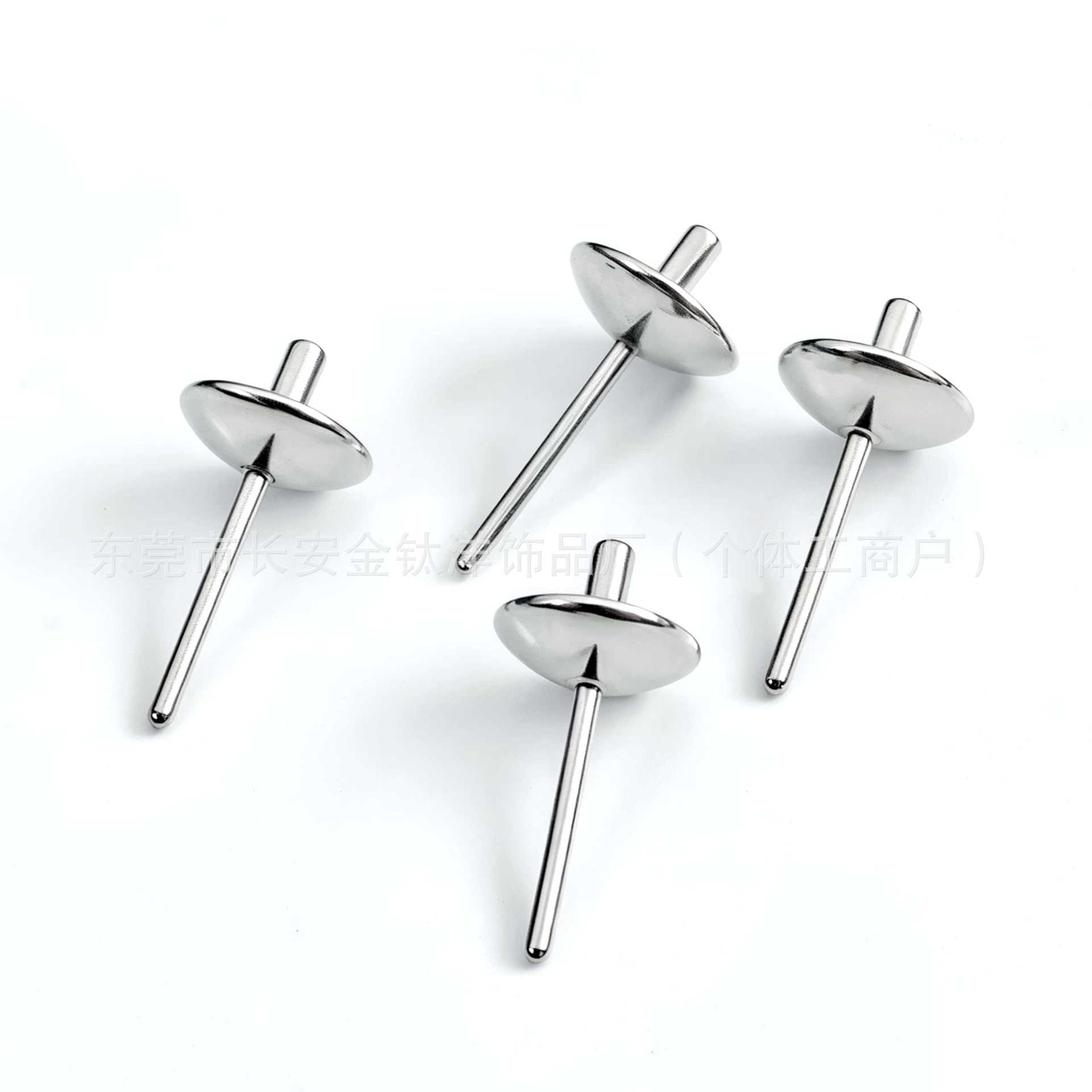 F136 Titanium Pearl Seat DIY Bowl Needle Support Earrings Ear Stud G23 Titanium Alloy Body Piercing Jewelry detail image 7