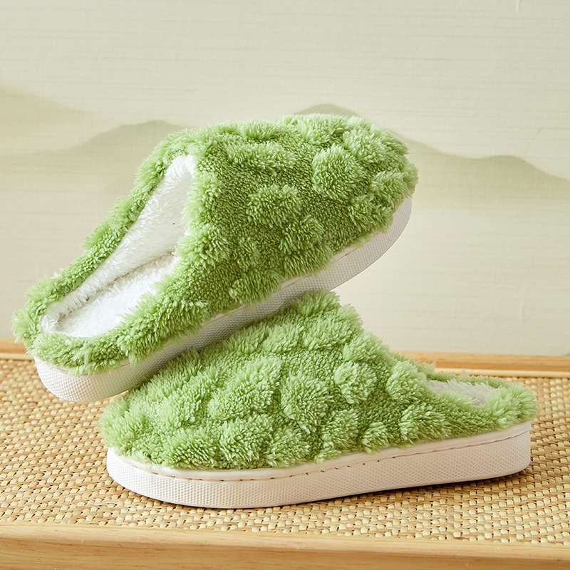 Pantuflas de algodón con sensación de pisar excremento, estilo ins, para chicas energéticas, novedad de otoño e invierno 2025, pantuflas cálidas de felpa para interiores del hogar