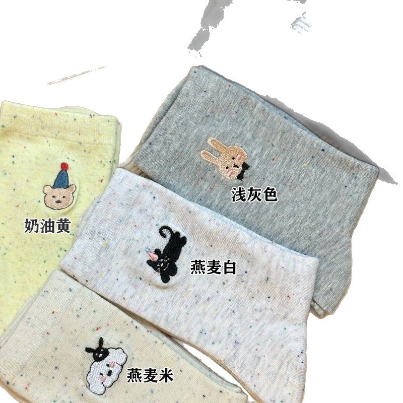AB款点子春秋袜子女刺绣卡通动物蝴蝶结可爱ins日系少女中筒女袜|undefined
