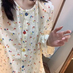 甜美碎花睡衣女春秋季长袖长裤圆领两件套学生美少女可外穿家居服