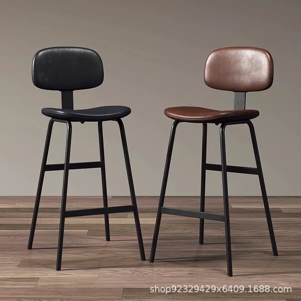 Zhan Kui Bar Stools for Home and Commercial Use, Simple High Stools, Iron Art Cashier Dining Table and Chairs