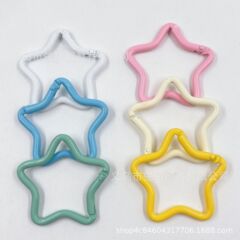 塗装カラー五角星合金登山ボタンスプリングバックル登山ボタンフックdiyアクセサリー部品