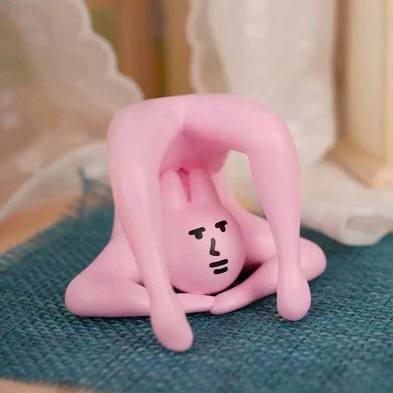 Настольный минифигурка «Розовый кролик», коллекционный blind box с абстрактным дизайном