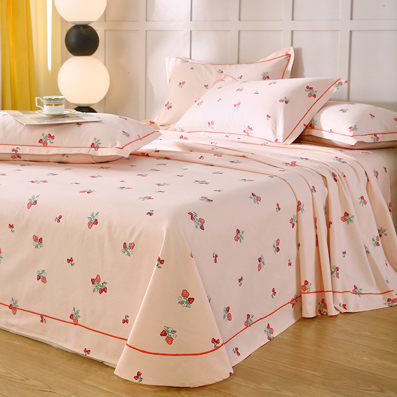 2025 nuevas sábanas de verano fresco una pieza de algodón puro 100 algodón viejo tela gruesa edredón dormitorio individual traje de tres piezas 2