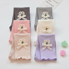 新款女童打底裤春秋薄款外穿新款洋气精梳棉长裤中小童女宝宝九分