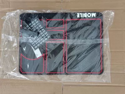 Car large anti-skid pad with number plate bracket manufacturers mobile phone anti-skid pad interior supplies silicone storage pad (Anti-slip mat) - english-red-opp-bag