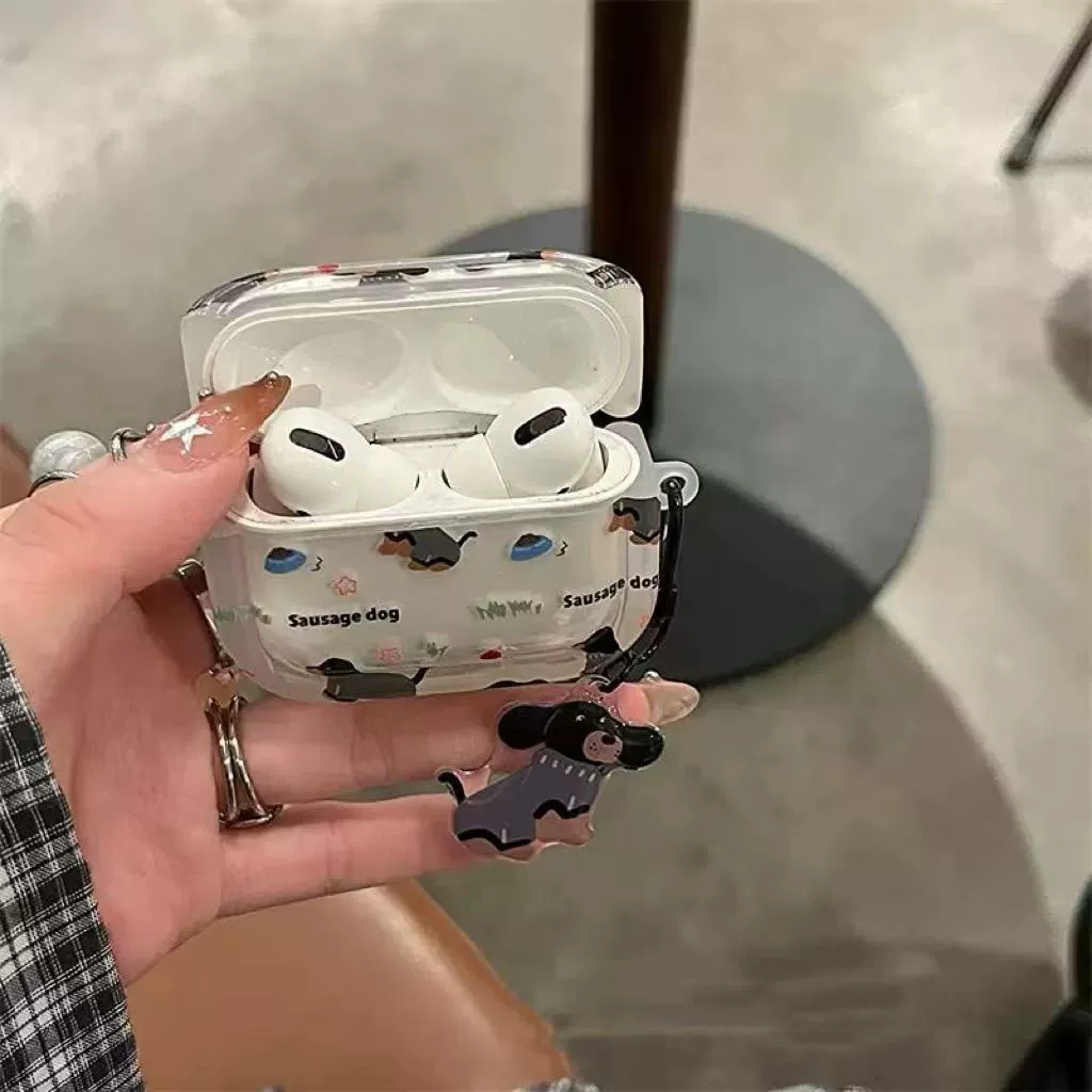 Защитный чехол для Apple AirPods Pro 3 — Fun Black Lavima Dog, двойное кольцо-брелок