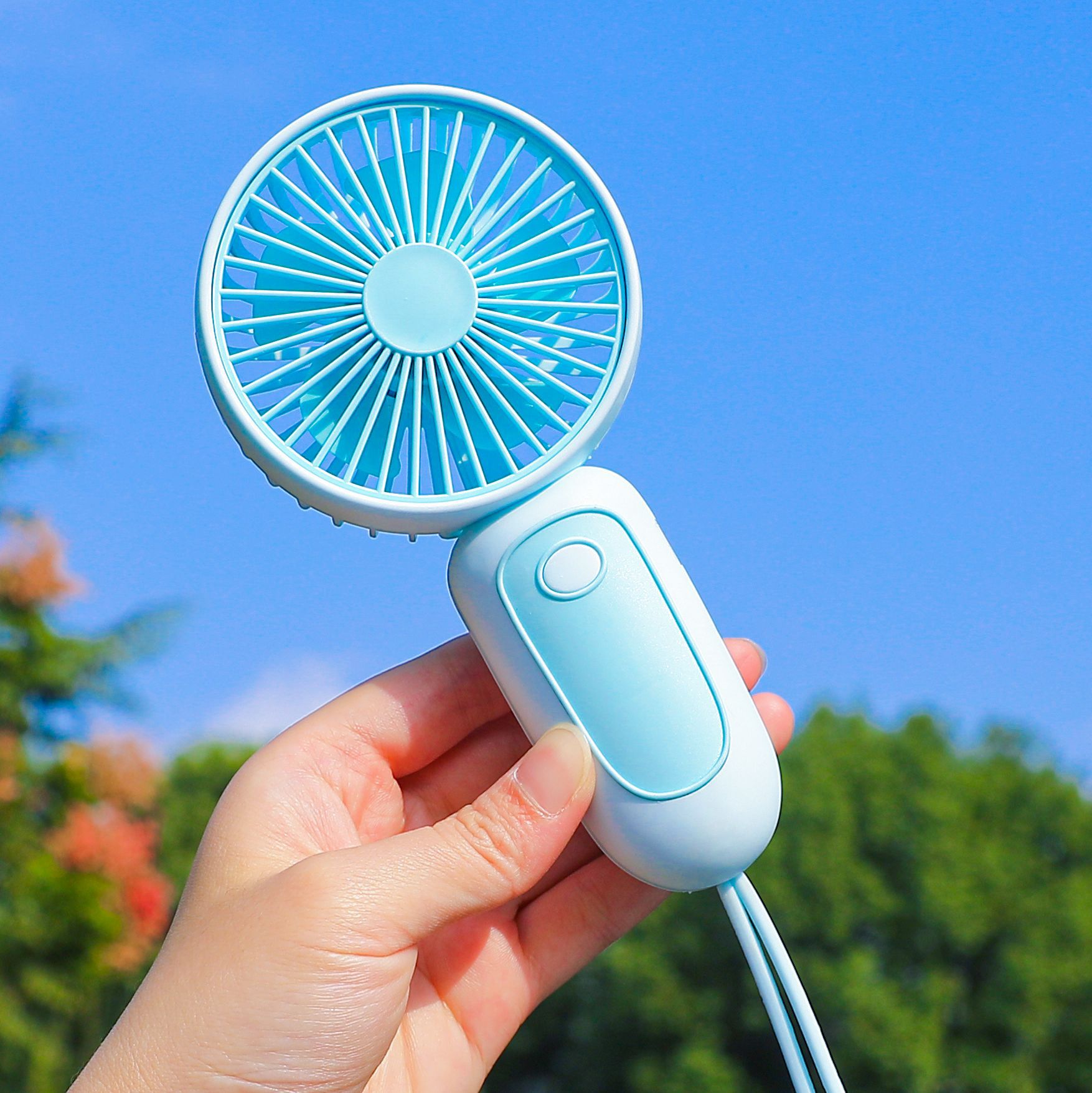 Ventilador de mano recargable fresco de verano, mini ventilador eléctrico portátil para estudiantes, carga USB, regalo portátil para exteriores