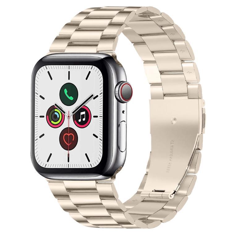 Para Apple Watch38 - 49mm tres cuentas correa de acero inoxidable diseño de hebilla plegable correa de metal de negocios