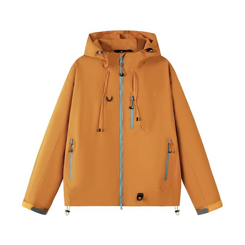 New Style Golden Sand Orange Outdoor Soft Shell Jacket American Functional Sports Hooded Jacket Spring and Autumn Mountaineering Cycling Jacket