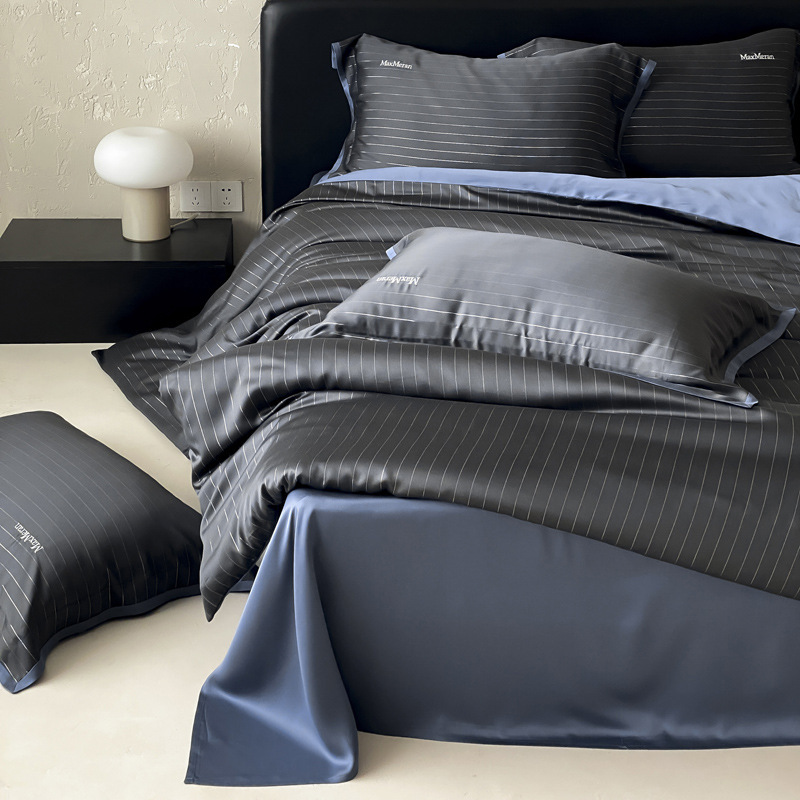Completo copripiumino tencel minimalista set lusso traspirante_voghion.com