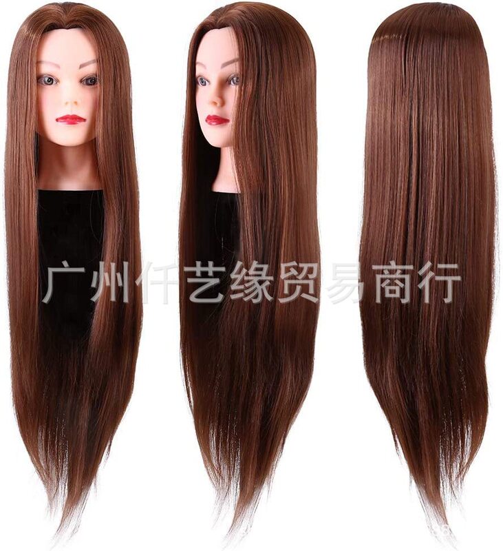 Wig head model plus long hair barber hair scissors makeup practice head model updo hair modeling braided wig teaching head