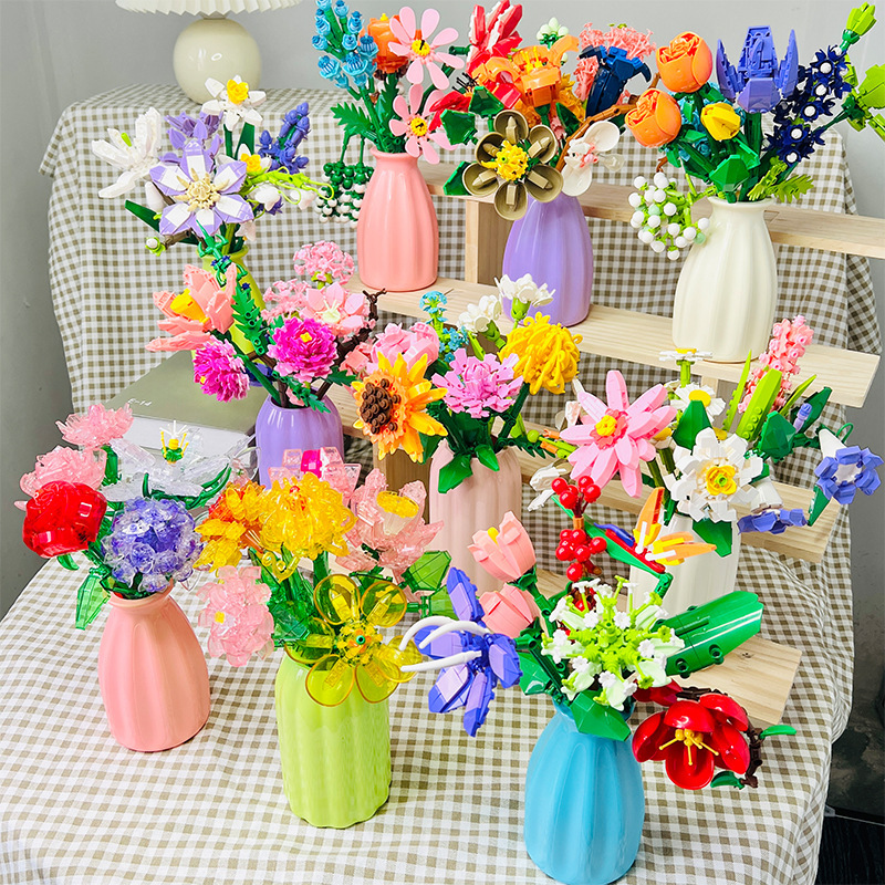 Cross-border Compatible Lego Simulation Immortal Flower bouquet DIY Assembled Puzzle Assembled Blocks Valentine's Day Gift 1 Cross-border Compatible Lego Simulation Immortal Flower bouquet DIY Assembled Puzzle Assembled Blocks Valentine's Day Gift 1