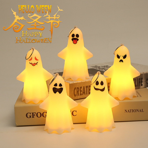 Halloween decoration ornaments ghost pendant portable small ghost night light trick-or-treater Halloween party props