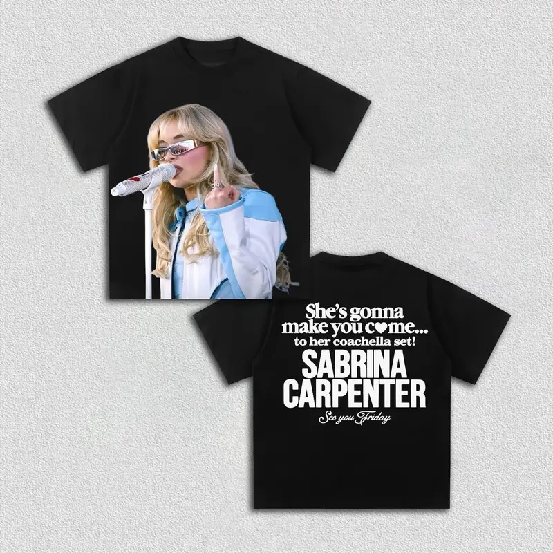 【Cross-Border European Size】Sabrina Carpenter Coachella t Shirt Y2K Fashion
