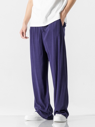 Linen Pants for Men - Summer Loose Straight Men's Casual Long Pants - New Spring and Summer Men's Pants - Summer Sheer Cotton Linen Pants