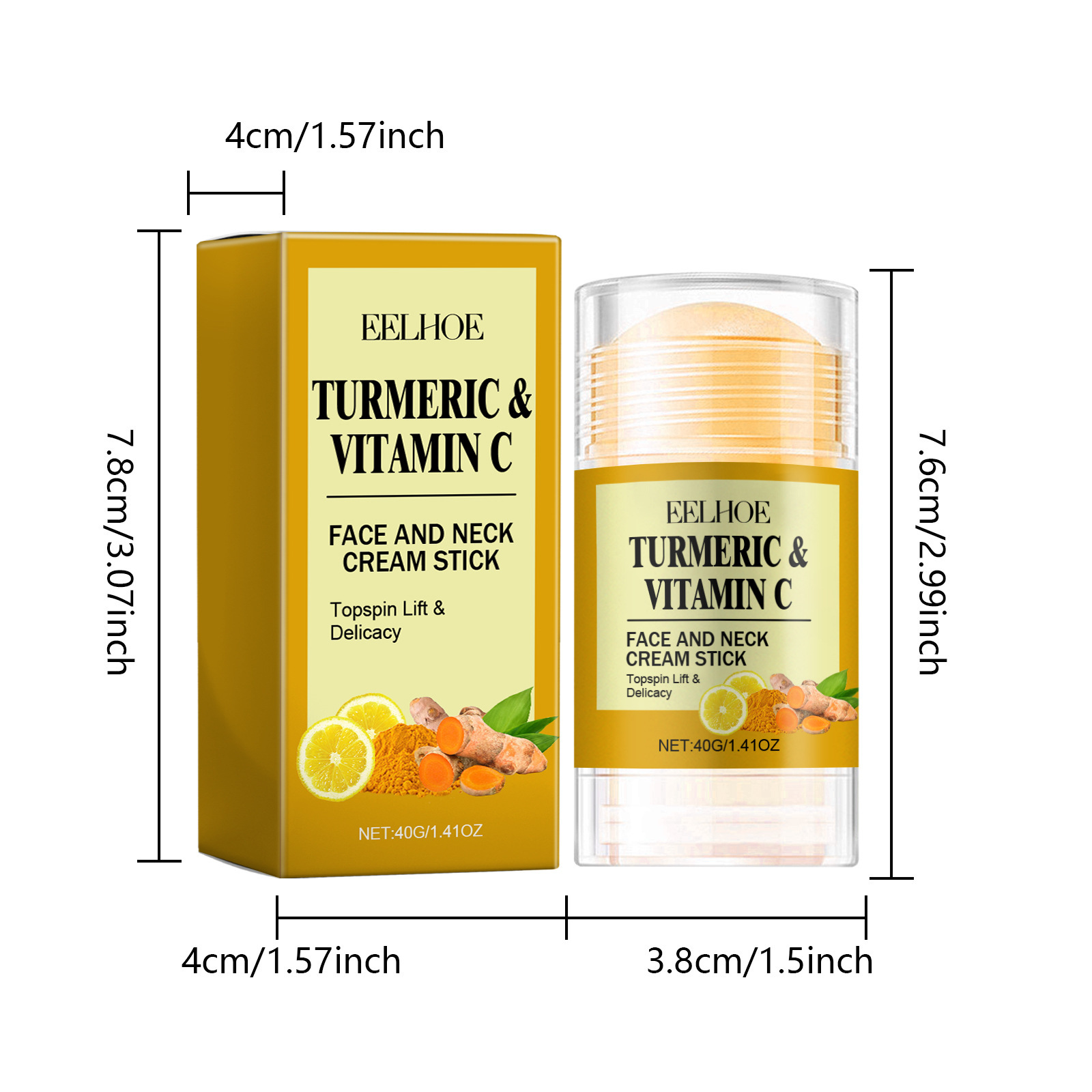 Bâton de crème pour le cou et le visage au curcuma EELHOE pour soulever, raffermir, réduire les rides, soins du visage, hydrater et_voghion.com