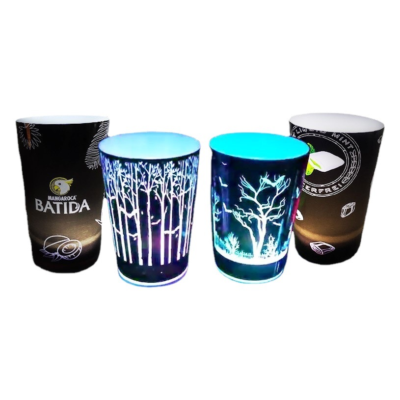 Regalo publicitario al por mayor Taza luminosa Copa del mundo Taza de cerveza LED Taza de inducción de agua brillante Taza de fiesta creativa Taza LED