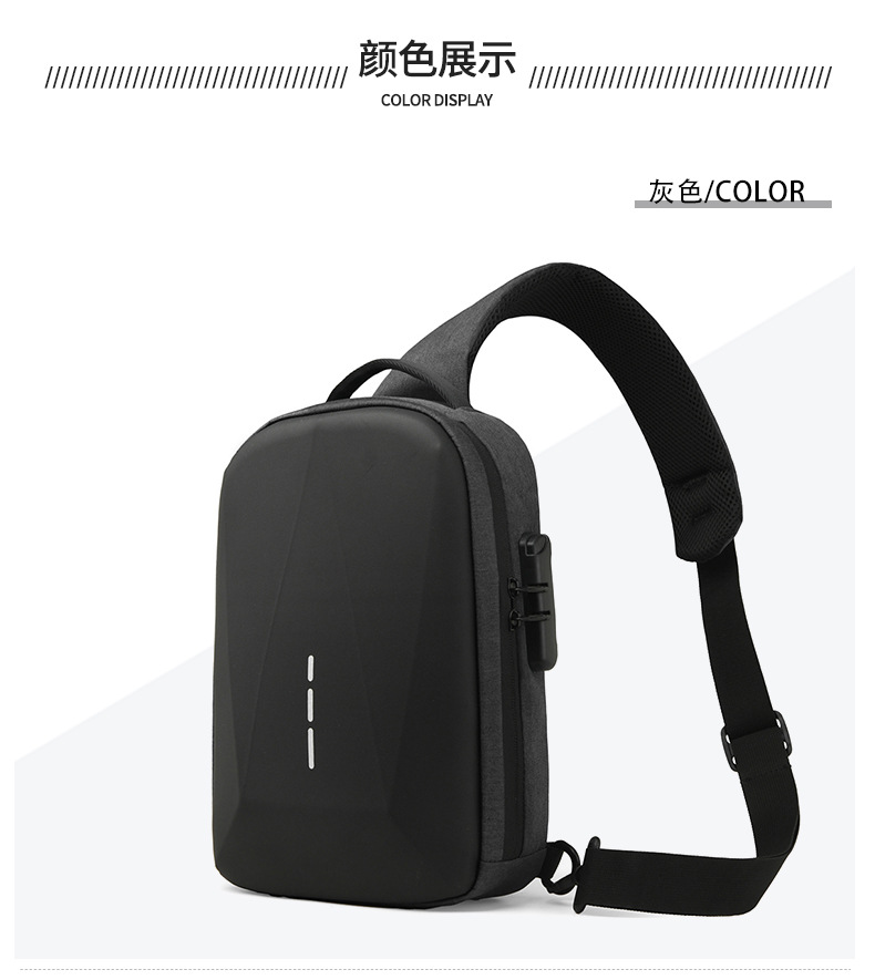 New cross-border chest bag for men, high-end cycling, large-capacity casual chest bag, single-shoulder men's crossbody bag, anti-theft shoulder bag undefined