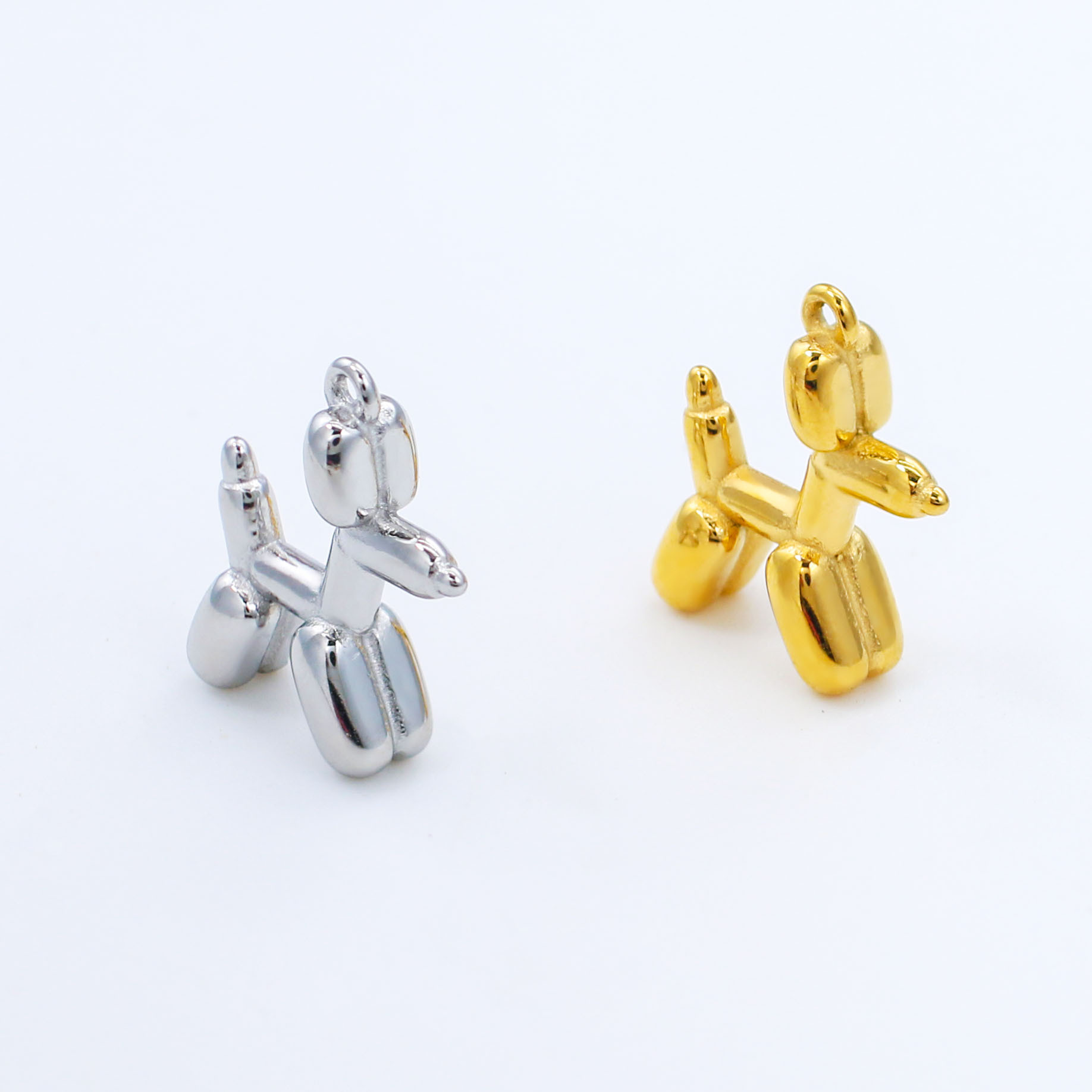 3 Teile/los Beliebte Nette Poliert Hübscher Ballon Hund Charms Edelstahl Schmuck Anhänger DIY Halskette Ohrringe Armband Machen – Detail 8