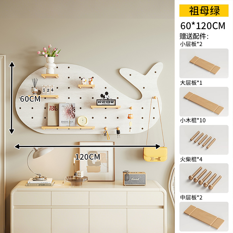 Oso pequeño agujero agujero tablero de escritorio de madera sólida almacenar exhibición modelado decoración de pared sala de estar estante de pared