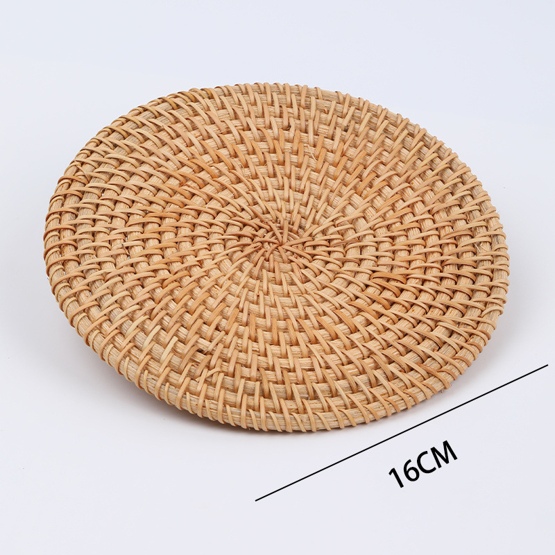 Posavasos de ratán vietnamita, teteras hechas a mano, ceremonia del té, juego de té, mantel de aislamiento térmico, mesa de comedor, plato de salud a prueba de escaldaduras, taza
