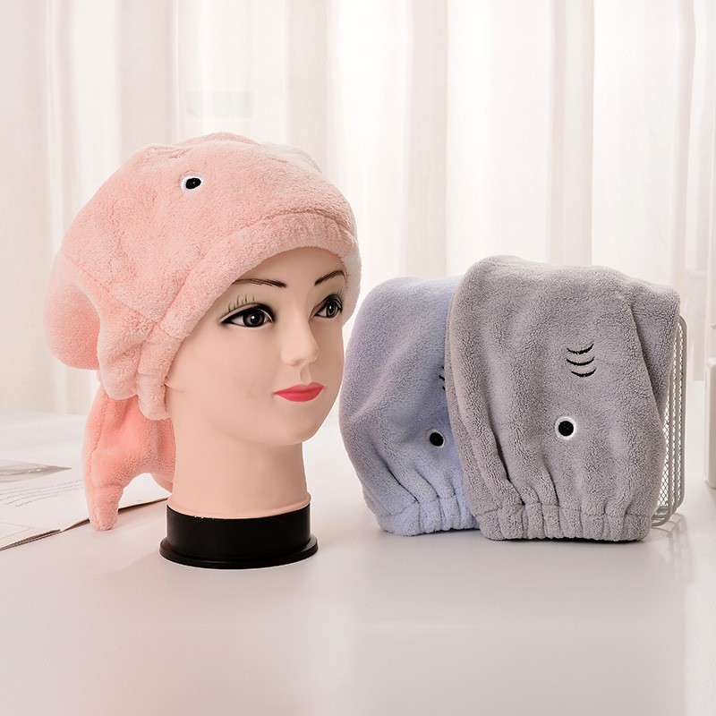 Small Fish-shaped Cap, Highly Absorbent, Thickened Long-pile Strong Absorbent Fiber, Various Styles Of Hair Drying_voghion.com