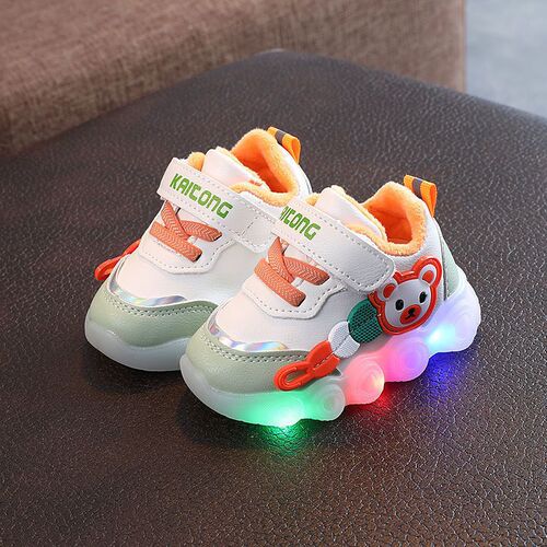  New Leather-Surface Children's Sports Shoes for 0-3 Years Old, Soft Sole, Non-Slip, Gender-Neutral Baby Shoes with Double Cotton for Warmth