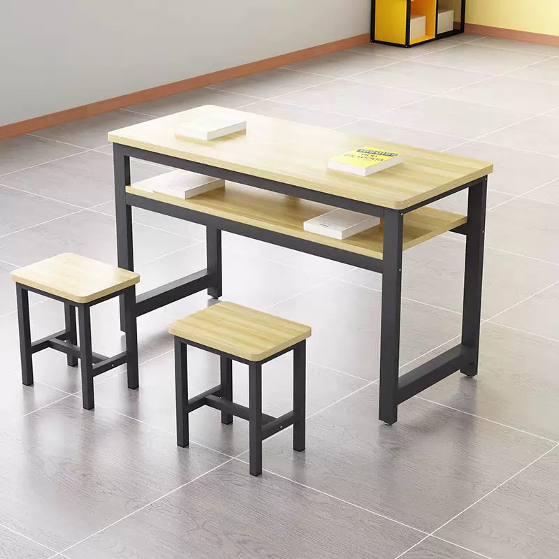 简约学生课桌椅教培美术书法长条桌儿童单人双人补习班培训桌批发