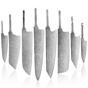 Damascus Steel Knife Handmade DIY Blade Blank Without Handle High Carbon Steel Chef's Knife Billet Japanese Santoku Knife