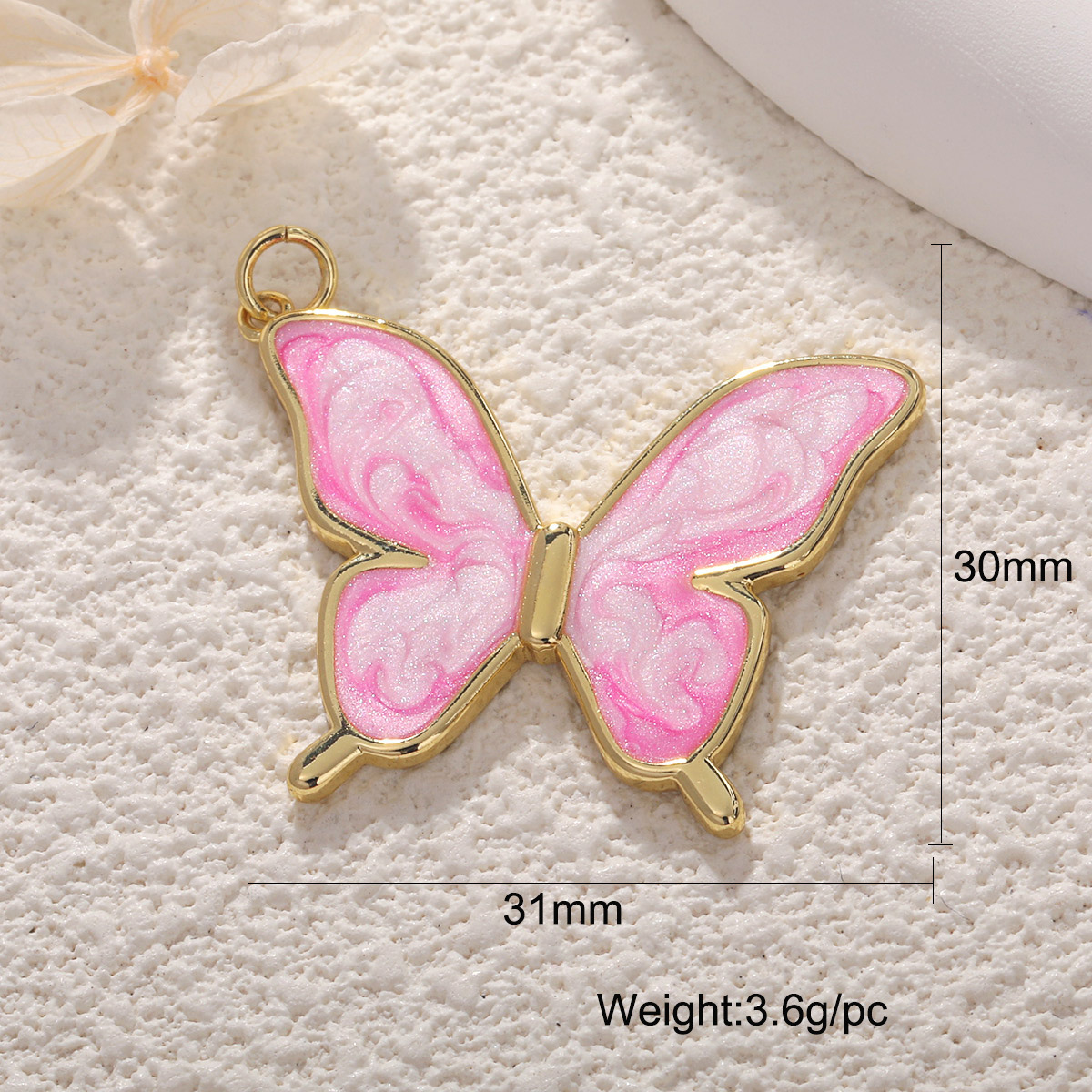 Gold Plated Plating Material 1 Piece 7 * 20mm 8*10mm 9 * 14mm Copper Zircon Gold Plated Heart Shape Butterfly Shell Pendant