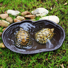 阶梯式乌龟泡澡盆黄缘龟专用塑料鱼缸半水龟陆龟爬虫宠物饲养水盆