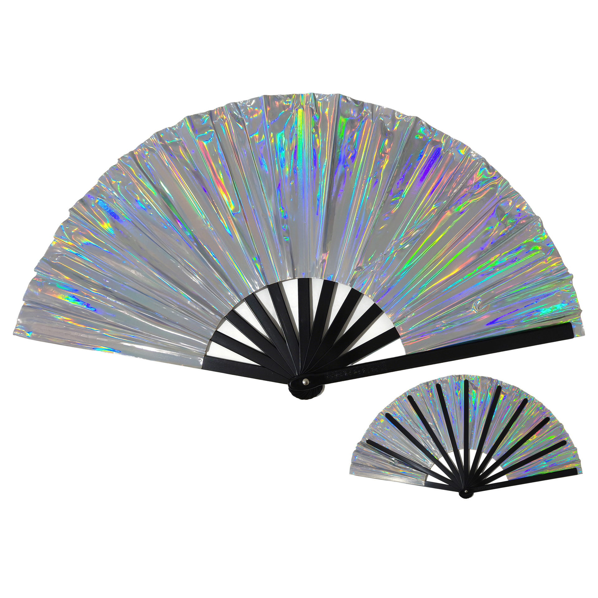 Abanico Plegable de Kung Fu de 33 cm de Plástico para Danza y Artes Marciales