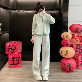 2025春秋新款烫钻工艺时尚穿搭炸街减龄洋气开衫休闲裤两件套女