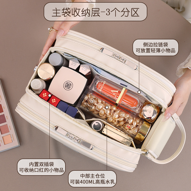 Transfronterizo tres almacenes nueve áreas bolsa de maquillaje multifuncional gran capacidad multicapa bolsa de almacenamiento de cosméticos bolsas de lavado de mano